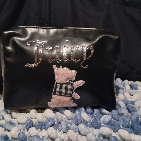 Juicy Couture Black Cosmetic Bag with Pink Details - Picture 3 of 10